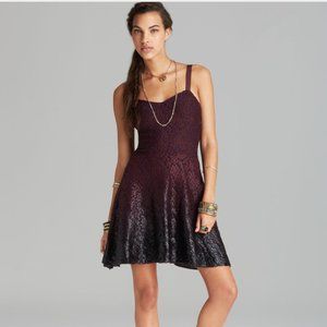 Dark Purple Free People Ombre Foil Lace Fit & Flare